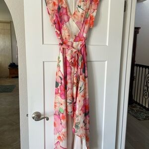Floral V-Neck Wrap Dress